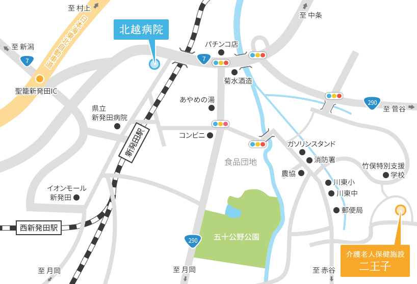 北越病院アクセスマップ